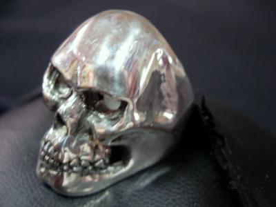 Large Closed Mouth Skull Ring-SS - Click Image to Close